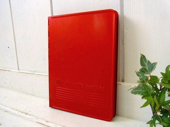 【NATIONAL】赤色のティン製・アンティーク・レシピファイル/レシピブック USA