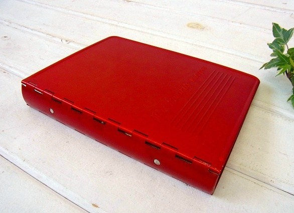 【NATIONAL】赤色のティン製・アンティーク・レシピファイル/レシピブック USA