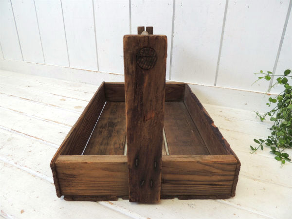 シャビー・木製・ハンドル付き・アンティーク・ツールケース・キャリーケース・木箱・ガーデニング USA