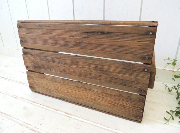 シャビー・木製・ハンドル付き・アンティーク・ツールケース・キャリーケース・木箱・ガーデニング USA