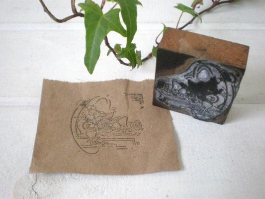 USA　木製×メタル製・ビンテージ・スタンプ