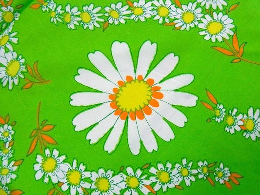 デイジー・花柄・デッドストック・ヴィンテージ・ファブリック/生地　USA