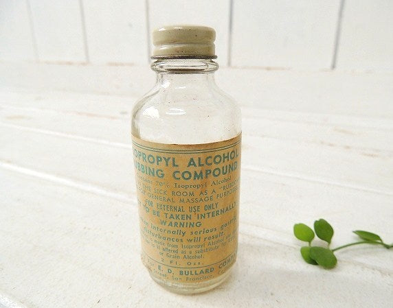【ISOPROPYL ALCOHOL】薬局・ビンテージ・薬瓶・メディスンボトル/ガラスボトル/USA
