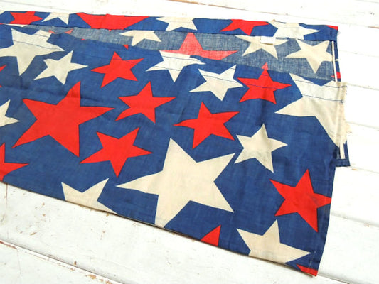 ★ STAR アメリカ製 スター 星柄 ヴィンテージ カーテン 生地・ファブリック リメイク テキスタイル 226×36㎝