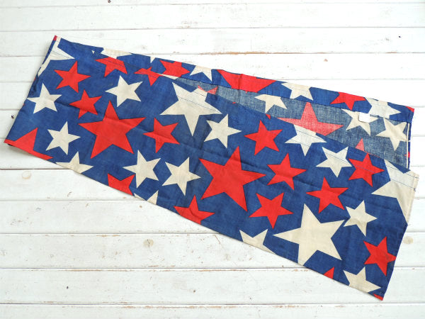 ★ STAR アメリカ製 スター 星柄 ヴィンテージ カーテン 生地・ファブリック リメイク テキスタイル 226×36㎝