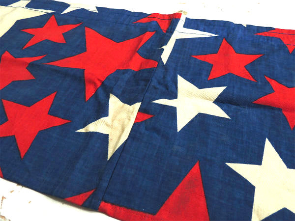 ★ STAR アメリカ製 スター 星柄 ヴィンテージ カーテン 生地・ファブリック リメイク テキスタイル 226×36㎝