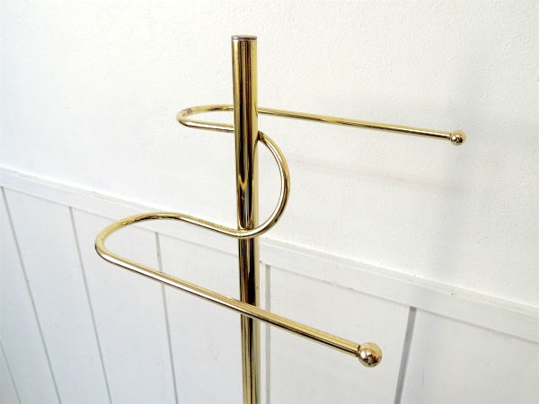 ミッドセンチュリー・ゴールドトーン・ヴィンテージ・コートスタンド・ポールハンガー・インテリア