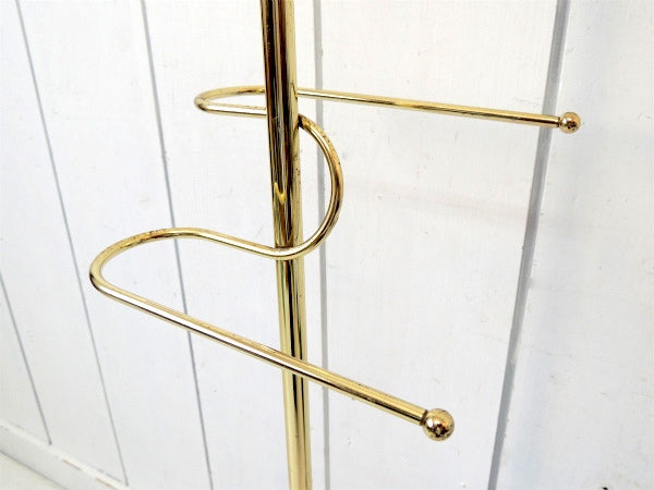 ミッドセンチュリー・ゴールドトーン・ヴィンテージ・コートスタンド・ポールハンガー・インテリア