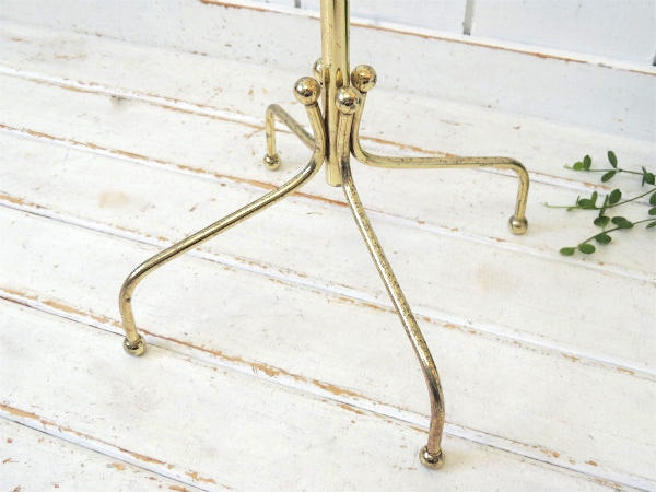 ミッドセンチュリー・ゴールドトーン・ヴィンテージ・コートスタンド・ポールハンガー・インテリア