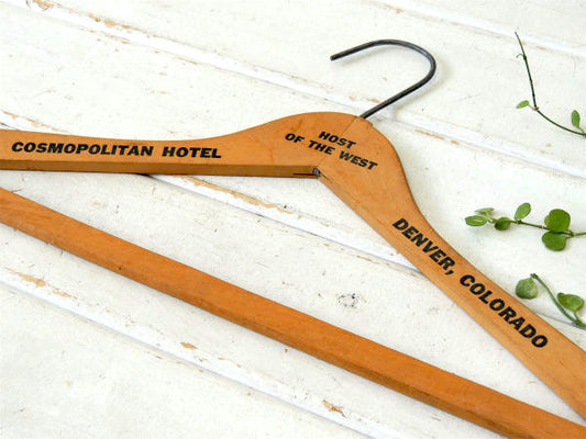 【コロラド州・コスモポリタン】ホテル・アドバタイジング・ヴィンテージ・木製ハンガー