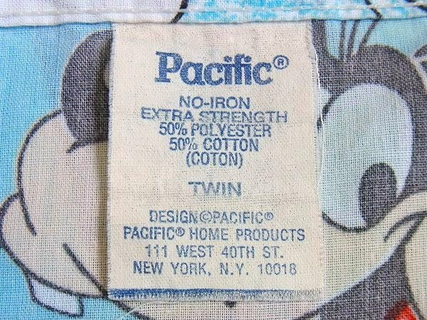 【ミッキー&フレンズ】ディズニー・飛行船・ヴィンテージ・ユーズドシーツ(フラット)USA