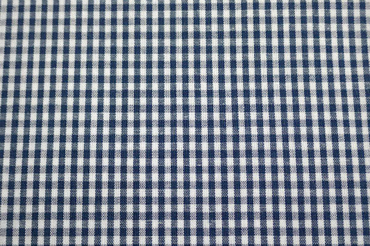 デッドストック ホワイト×ブルー 小さなチェック柄 ファブリック 生地 ハンドメイド 手芸
