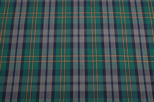 デッドストック グリーン×ネイビー オーバーチェック柄 ファブリック 生地 ハンドメイド 手芸