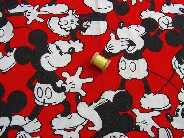 【ミッキーマウス】ディズニー・キャラクター生地/ユーズドシーツ(ボックスタイプ) USA