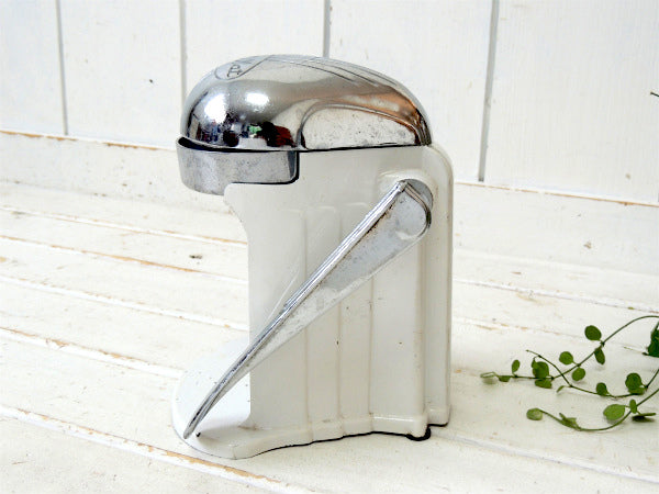 【JUICE-O-MAT】USA・ホワイト・手動式・50'sヴィンテージ・ジュース絞り器/ジューサー