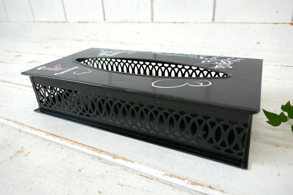 プードル&エッフェル塔 メタル製 50's ヴィンテージ ティッシュケース ティッシュボックス