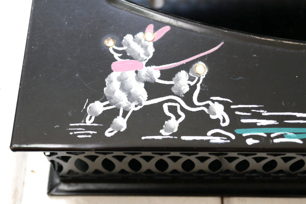 プードル&エッフェル塔 メタル製 50's ヴィンテージ ティッシュケース ティッシュボックス