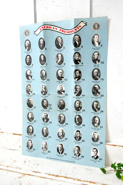 AMERICA'S アメリカ歴代 大統領 80s ビンテージ ポスター 壁飾り 印刷物 US