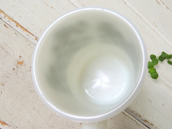 【Fire King】ローズガーデン・緑・ファイヤーキング・スタッキング・マグカップ USA