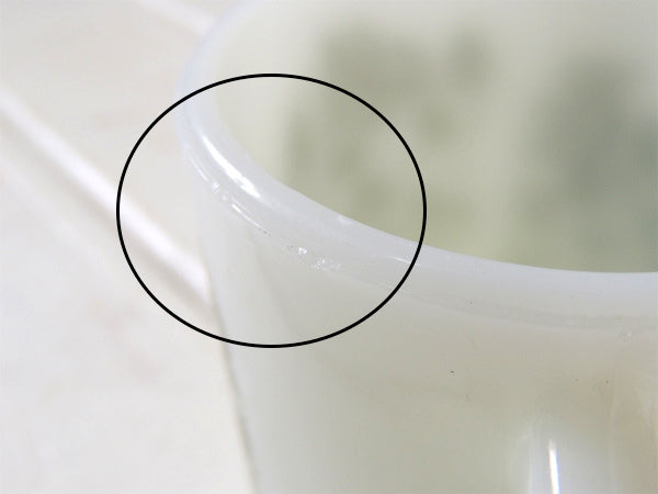 【Fire King】ローズガーデン・緑・ファイヤーキング・スタッキング・マグカップ USA