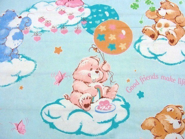 【ケアベア】Care Bears・ヴィンテージ・USEDフラットシーツ(1/2) USA
