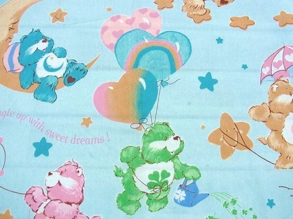 【ケアベア】Care Bears・ヴィンテージ・USEDフラットシーツ(1/2) USA