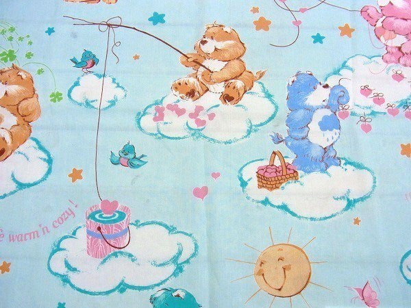 【ケアベア】Care Bears・ヴィンテージ・USEDフラットシーツ(1/2) USA