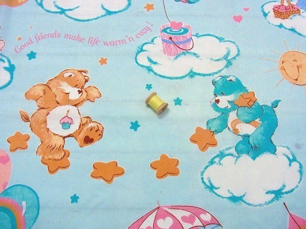 【ケアベア】Care Bears・ヴィンテージ・USEDフラットシーツ(1/2) USA
