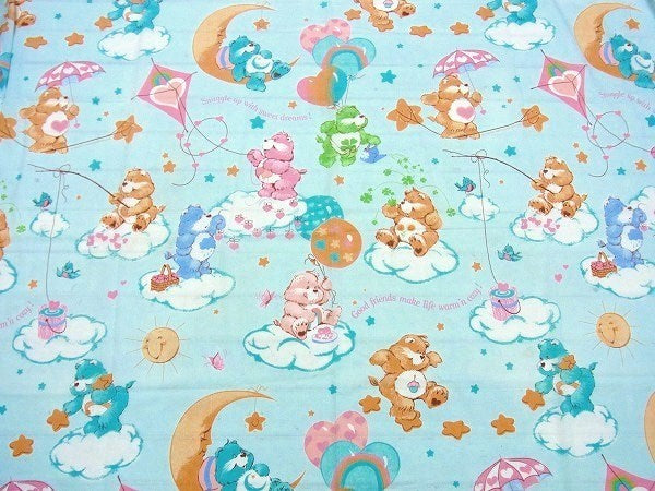 【ケアベア】Care Bears・ヴィンテージ・USEDフラットシーツ(1/2) USA
