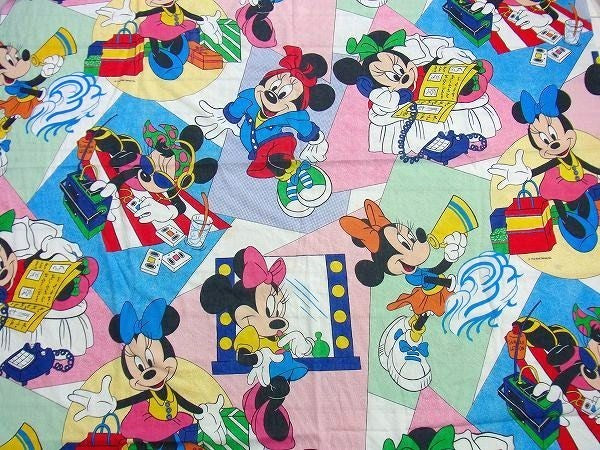 【ミニーマウス】ディズニー・ヴィンテージ・ユーズドシーツ(フラットタイプ) USA