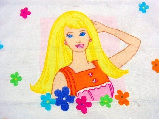 【Barbie】バービー・花柄・ユーズドシーツ(ボックスタイプ)　USA