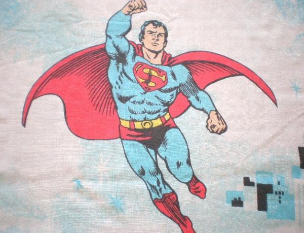 USA　スーパーマン・70’sヴィンテージ・ユーズドシーツ(フラット)