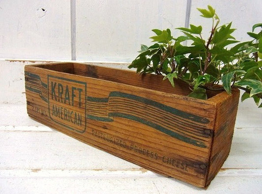 【KRAFT】クラフト社・シャビーな木製・アンティーク・チーズボックス/木箱　USA