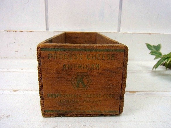 【KRAFT】クラフト社・シャビーな木製・アンティーク・チーズボックス/木箱　USA