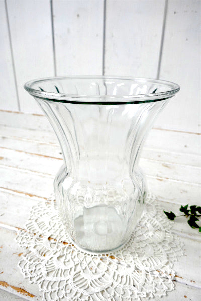 エレガントなシンプルデザイン クリア ガラス ヴィンテージ フラワーベース 花瓶・結婚式