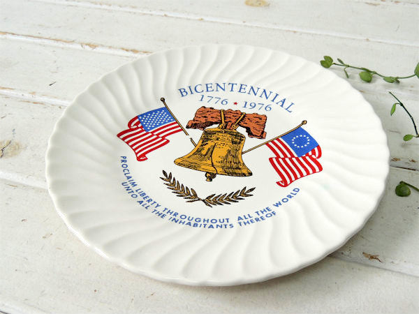 Bicentennial アメリカ 200年記念・自由の鐘・陶器製・ヴィンテージ・記念プレート・お皿