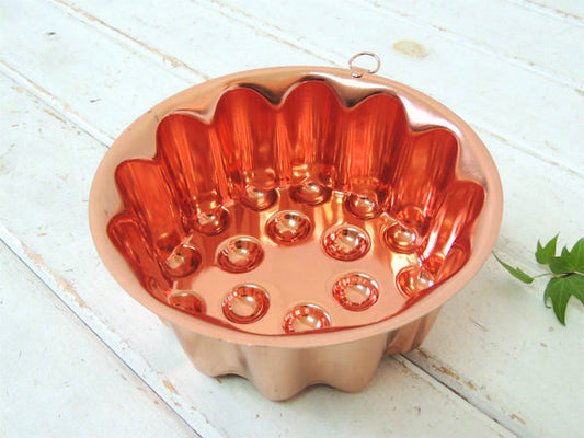 銅製 4カップサイズ ヴィンテージ モールド 菓子型 ゼリーモールド キッチン雑貨 USA