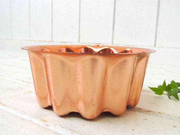 銅製 4カップサイズ ヴィンテージ モールド 菓子型 ゼリーモールド キッチン雑貨 USA