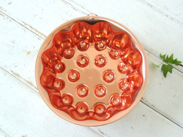 銅製 4カップサイズ ヴィンテージ モールド 菓子型 ゼリーモールド キッチン雑貨 USA