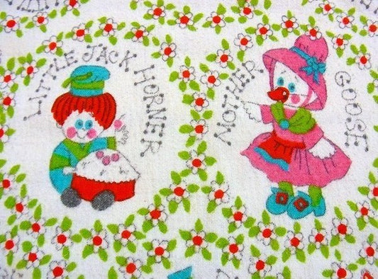 【マザーグース】ハンプティダンプティ・ヴィンテージ・ベビーブランケット/コットン生地　USA