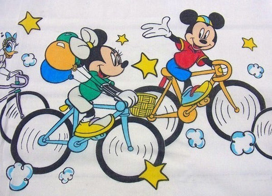 【ミッキー&フレンズ】ディズニー・自転車/サイクリング柄・フラットシーツ USA