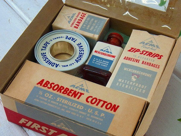 【ACME】古いアメリカのヴィンテージ・ファーストエイドキット/救急セット/デッドストック