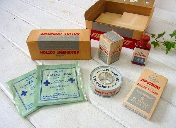 【ACME】古いアメリカのヴィンテージ・ファーストエイドキット/救急セット/デッドストック