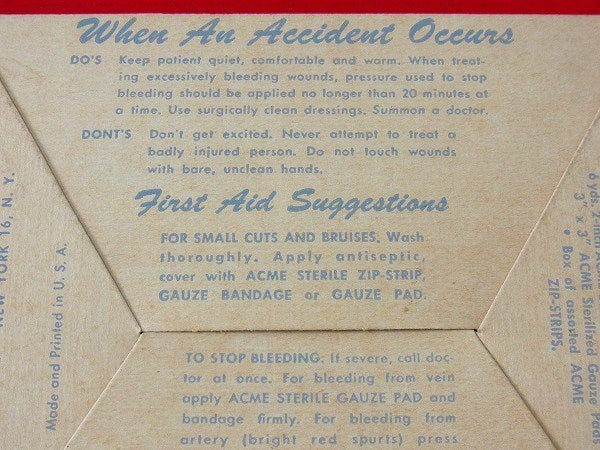 【ACME】古いアメリカのヴィンテージ・ファーストエイドキット/救急セット/デッドストック
