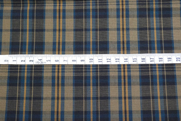デッドストック ブラウン系 オーバーチェック柄 ファブリック 生地 ハンドメイド 手芸 コットン