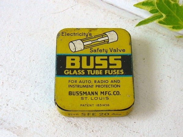 【BUSS FUSES】ガラス管ヒューズ・小さなヴィンテージ・ヒューズ缶/ティン缶　USA