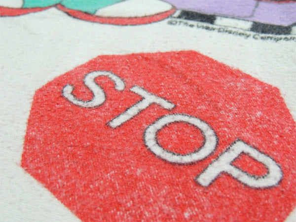 【OLDミッキーマウス】スポーツカー×チェッカーフラッグ柄・ヴィンテージ・ユーズドシーツ(1/2)