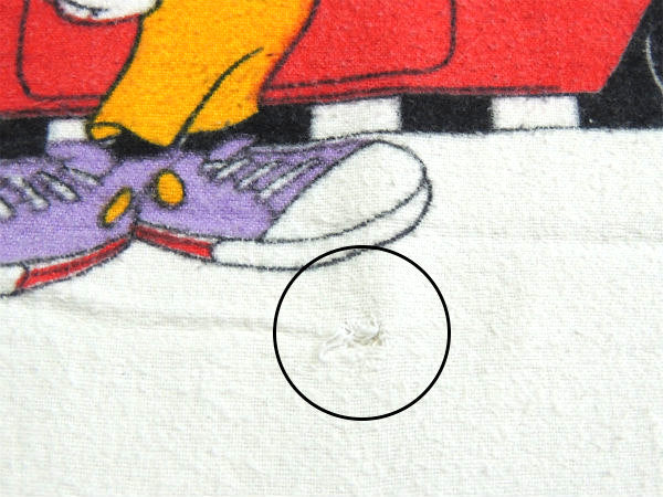 【OLDミッキーマウス】スポーツカー×チェッカーフラッグ柄・ヴィンテージ・ユーズドシーツ(1/2)