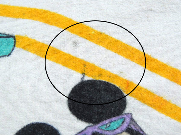 【OLDミッキーマウス】スポーツカー×チェッカーフラッグ柄・ヴィンテージ・ユーズドシーツ(1/2)