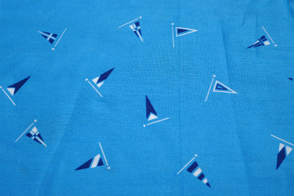 デッドストック エジプト壁画&サンダーバード&ヨット マリン柄 ファブリック 生地 ハンドメイド